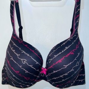 Victoria's Secret Perfect Shape Bra Padded Underwire Black Size 34D